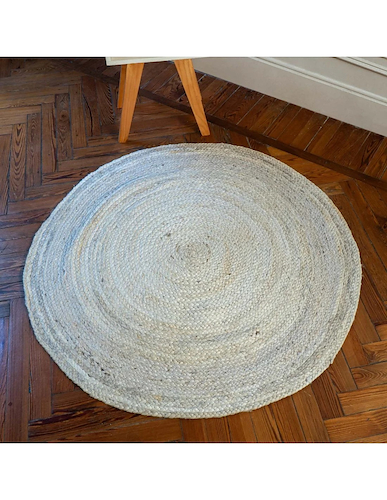 PELTRINA 530360 ALFOMBRA 090 Redonda YUTE  white wash