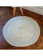 PELTRINA 530360 ALFOMBRA 090 Redonda YUTE  white wash