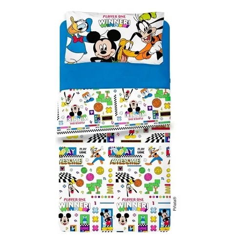 PIÑATA MICKEY SABANA TWIN FULL 090X190 Licencia