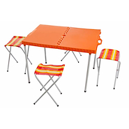 PIKNIK MES003 MESA CAMPING PLEGABLE con 4 Banquetas Valija