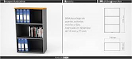 PIRO 5828 (C117+5830) BIBLIOTECA  0.71 GRAFITO/CENIZA 3 estantes