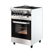 SAHO 18370 COCINA IND. 55cm INOX. 2 H. Pta. Vidrio Carlitera Plancha