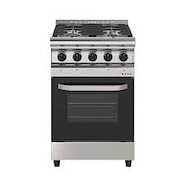 SAHO 18045 COCINA IND. 55cm INOX. 4 H. Pta. Vidrio Vitrif Fund.