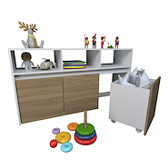 TABLES 3038 JUGUETERO 3C olmo/everest con ruedas