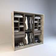 TABLES 6513 VESTIDOR 1.80 MELAMINA NEVADO/GRIS 4cajones
