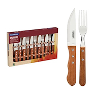 TRAMONTINA DYNAMIC 22399/063 JUEGO CUBIERTO X12U Madera Churrasco