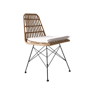 TRIBECA S061/BE CAPRI SILLA CAÑO NEGRO Ratan Beige