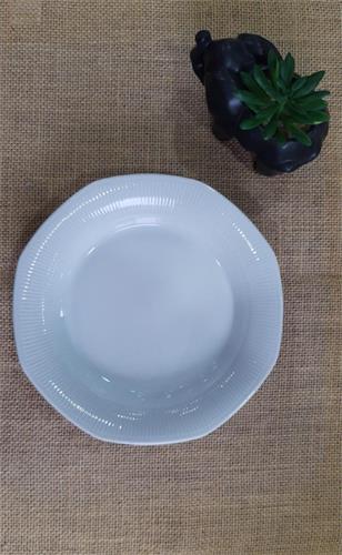 TSUJI Octogonal-550 PLATO HONDO  blanco