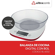ULTRACOMB BL6002 BALANZA DE COCINA 3 Kgs. con Bowl
