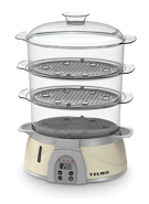 YELMO VP5601 VAPORIERA 3 Niveles. 850w. Temporizador. 8.5Lts