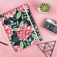 A LA PUPÉ Cuaderno 16 X 21 80 H. Rayado Serie Floreado - Con elastico