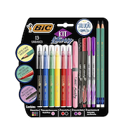 BIC Kit lettering intensity x13 Marcadores punta pincel, microfibras y lapices
