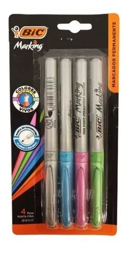 BIC Marcador Permanente Metalizado Grip X4 Escritura