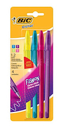 BIC Cristal Fashion Shimmers x4 Boligrafo Rosa - Lila - Celeste - Verde Lima