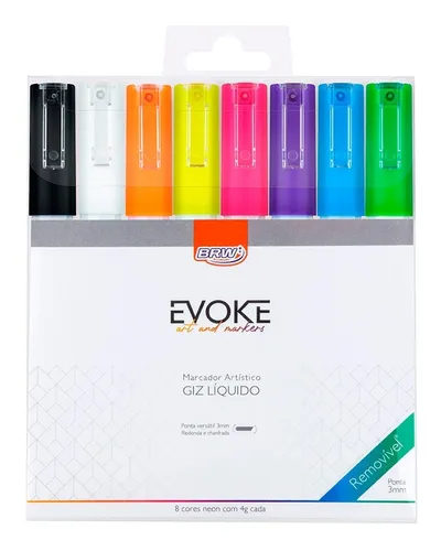 BRW Marcadores de Tiza Liquida x 8 Colores Punta 6 mm.