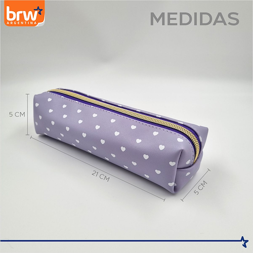 BRW Cartuchera corazones Ecocuero