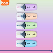 BRW Mini Resaltadores Punta Transparente Escritura Artistica