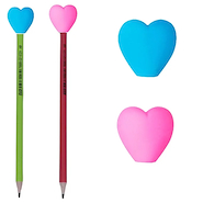 BRW Gomas De Borrar Corazón P/ Punta De Lápiz Goma de borrar