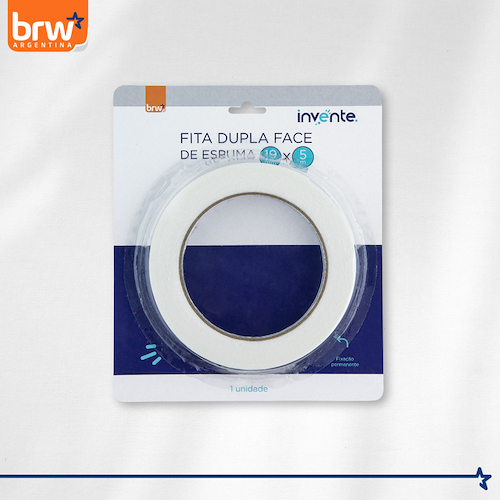 BRW Cinta Adhesiva Doble Faz Espuma Cinta 19Mm X 5M
