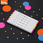 BRW Marcadores Dual marker Pro x 6 Neón