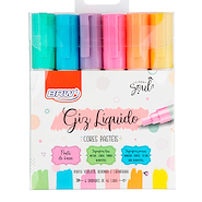 BRW Marcadores Tiza Liquida x 6 Pastel Punta 6 mm.