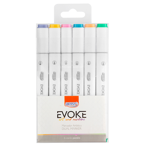 BRW Marcadores Dual marker Pro x 6 Colores Pastel