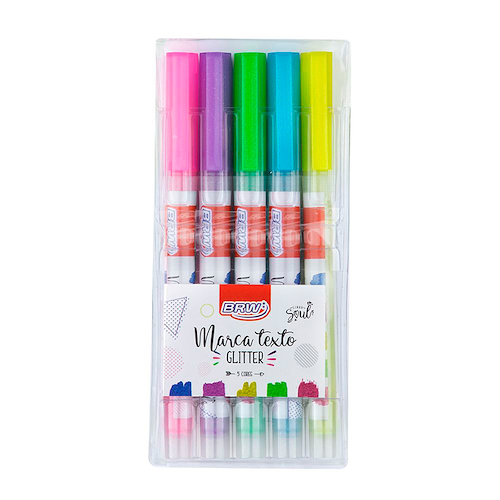 BRW Resaltador Glitter x 5 Escritura Artistica