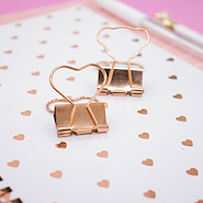 BRW Binder Clip 25 Mm. Rose x 6