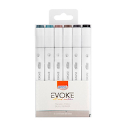 BRW Marcadores Dual marker Pro x 6 Colores Ceniza