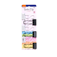 BRW Binder Clip Texture x 6 25mm blíster x4