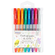 BRW Boligrafo Gel Glitter x 8 Punta 1 mm