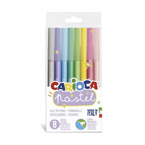 CARIOCA Marcadores De Colores x 8 Pastel Super Lavables