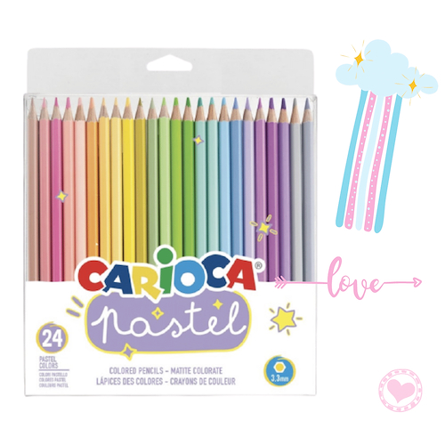 CARIOCA Lapices De Colores x 24 Pastel Mina 3.3 mm