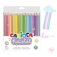 CARIOCA Lapices De Colores x 24 Pastel Mina 3.3 mm