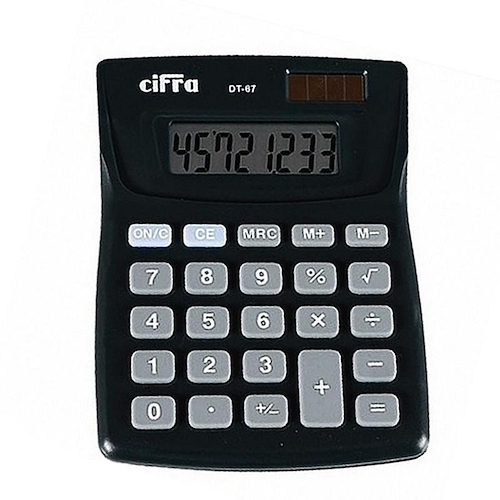 CIFRA Calculadora Basica Solar/Bateria Dt-67 Calculadora