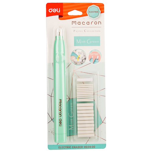 DELI Goma De Borrar Electrica Goma de 2.5 mm y 5 mm +  Repuestos