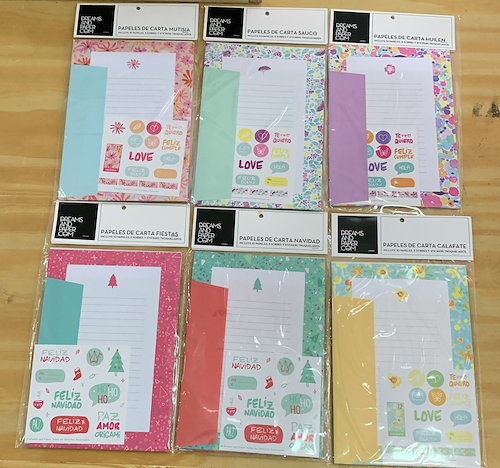 DREAMS AND PAPER Papeles de carta c/sobre 10 papeles + 5  sobres y stickers