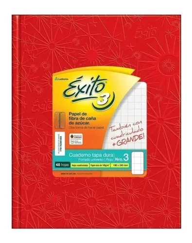EXITO Cuaderno Abc Cuadriculado Grande Rojo Cuadernos Escolares