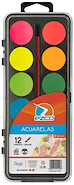 EZCO Acuarelas Escolar caja acrilica X 12 Arte Escolar