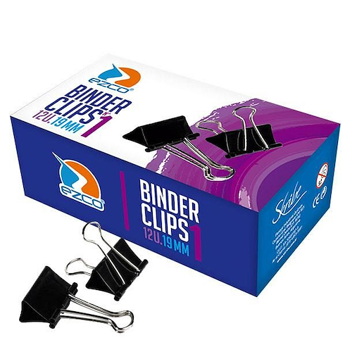 EZCO Binder Clip 19 Mm. X 12 Organizadores