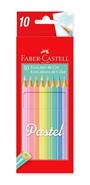 FABER CASTELL Lapices De Colores  X 10 Pastel Escritura Escolar