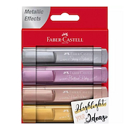 FABER CASTELL Resaltador Metalizado x 4 Escritura