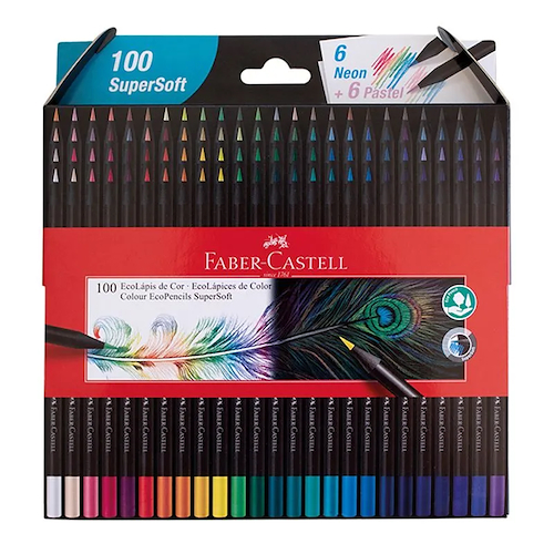 FABER CASTELL Lapices De Colores Super Soft x 100 Escritura Artistica