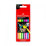 FABER CASTELL Marcadores X 6 Fiesta Neon Escritura Escolar