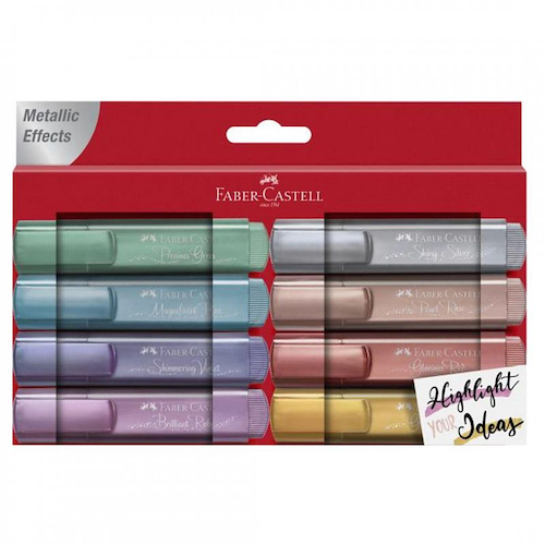 FABER CASTELL Resaltador Metalizado x 8 Escritura