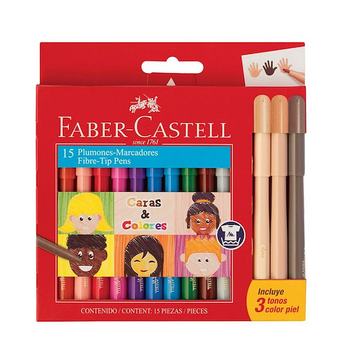 FABER CASTELL Marcadores Fiesta x12 + 3 Caras y Colores Escritura