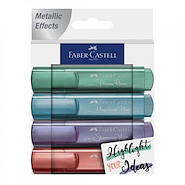 FABER CASTELL Resaltador Metalizado x 4 Pastel Escritura