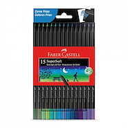 FABER CASTELL Lapices de Colores x 15 Super Soft Fríos Tonos Frios