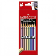FABER CASTELL Lapices De Colores  X 10 Metallic Escritura Escolar