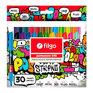 FILGO Marcador Strong x 30 Permanente punta fina 1.0 mm